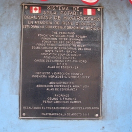 Plaque de reconnaissance aux donateurs