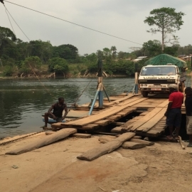 Moa River Crossing in April (Ferry is only operational 9-10 months out of the year because of heavy rains)